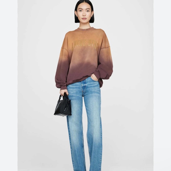 Anine Bing Harvey Crew in Wash Burgundy Size XS - Picture 3 of 4